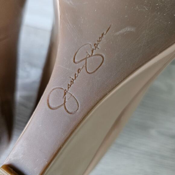 Jessica Simpson Womens Sampson Wedge Heel Pump Nude Patent Round Toe Size 7.5 - Picture 13 of 16